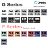 Creait Refill Fuse Beads - 1000ct G and P Series Colors (2.6mm Beads)