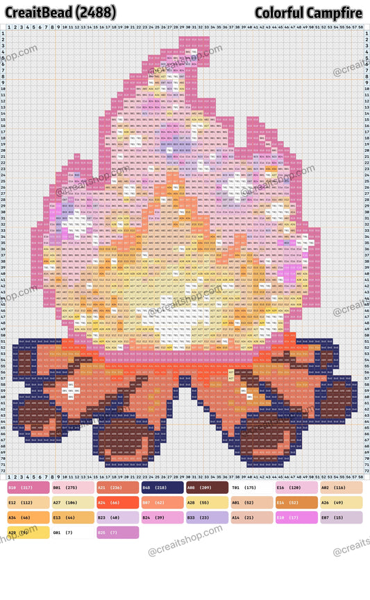Pattern - Colourful Campfire