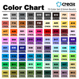 Creait 72-Color Starter Set - 2.6mm Mini Fuse Bead 72,000 Beads