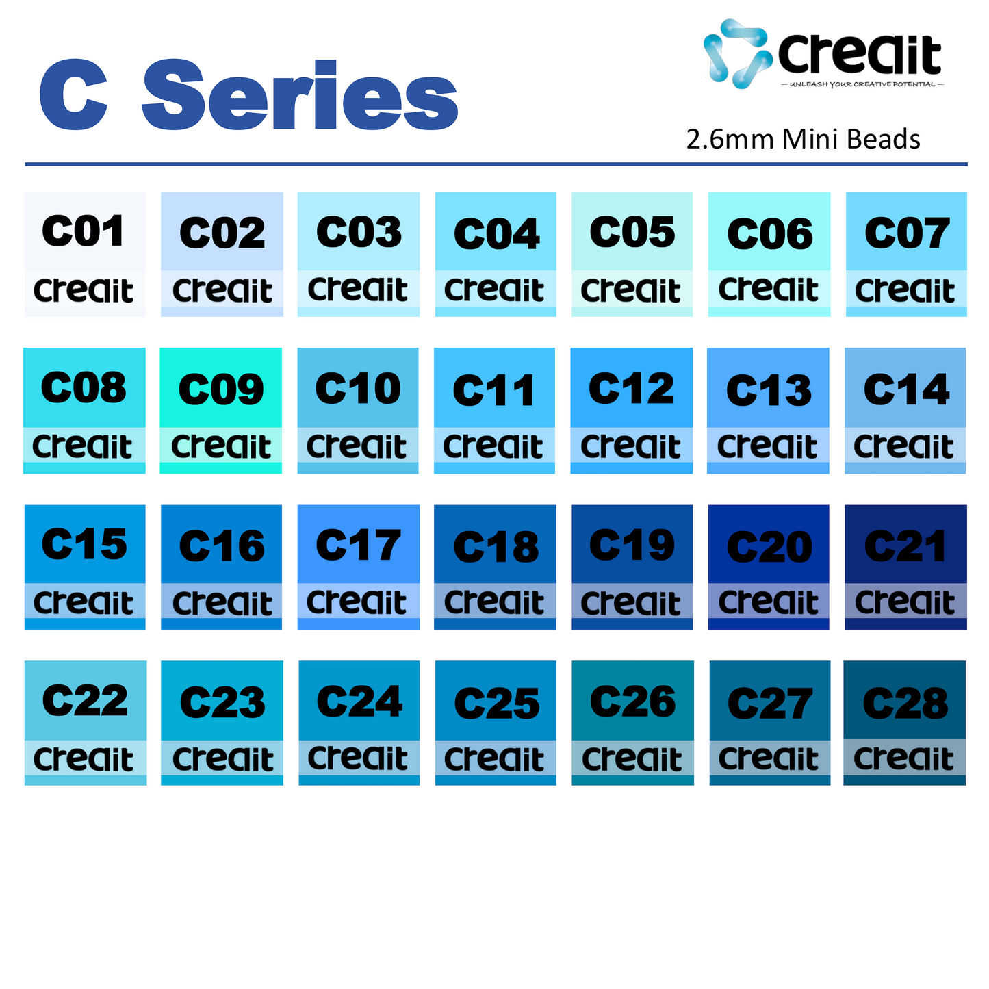 Creait Refill Fuse Beads - 1000ct C Series Colors (2.6mm Beads)