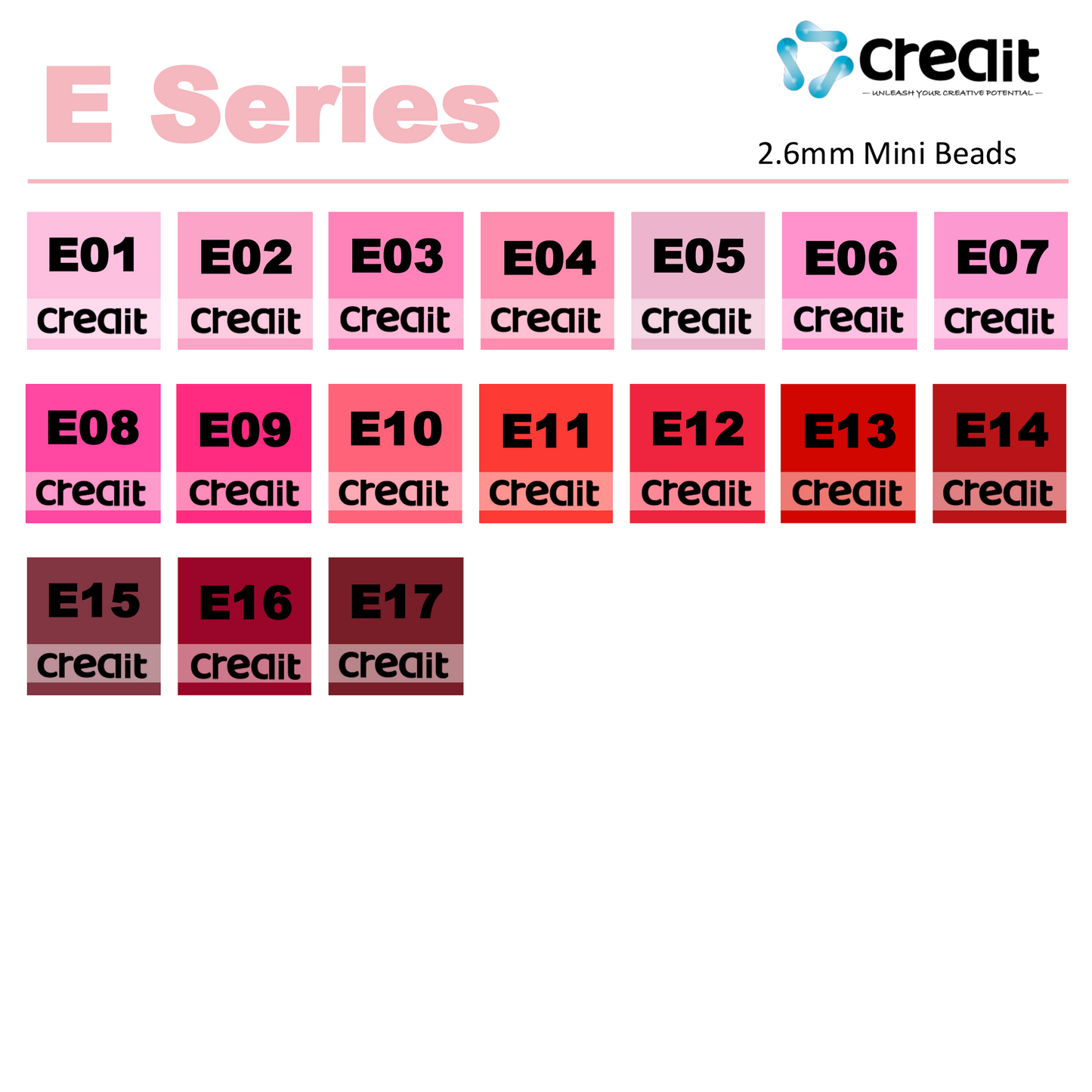 Creait Refill Fuse Beads - 1000ct E Series Colors (2.6mm Beads)