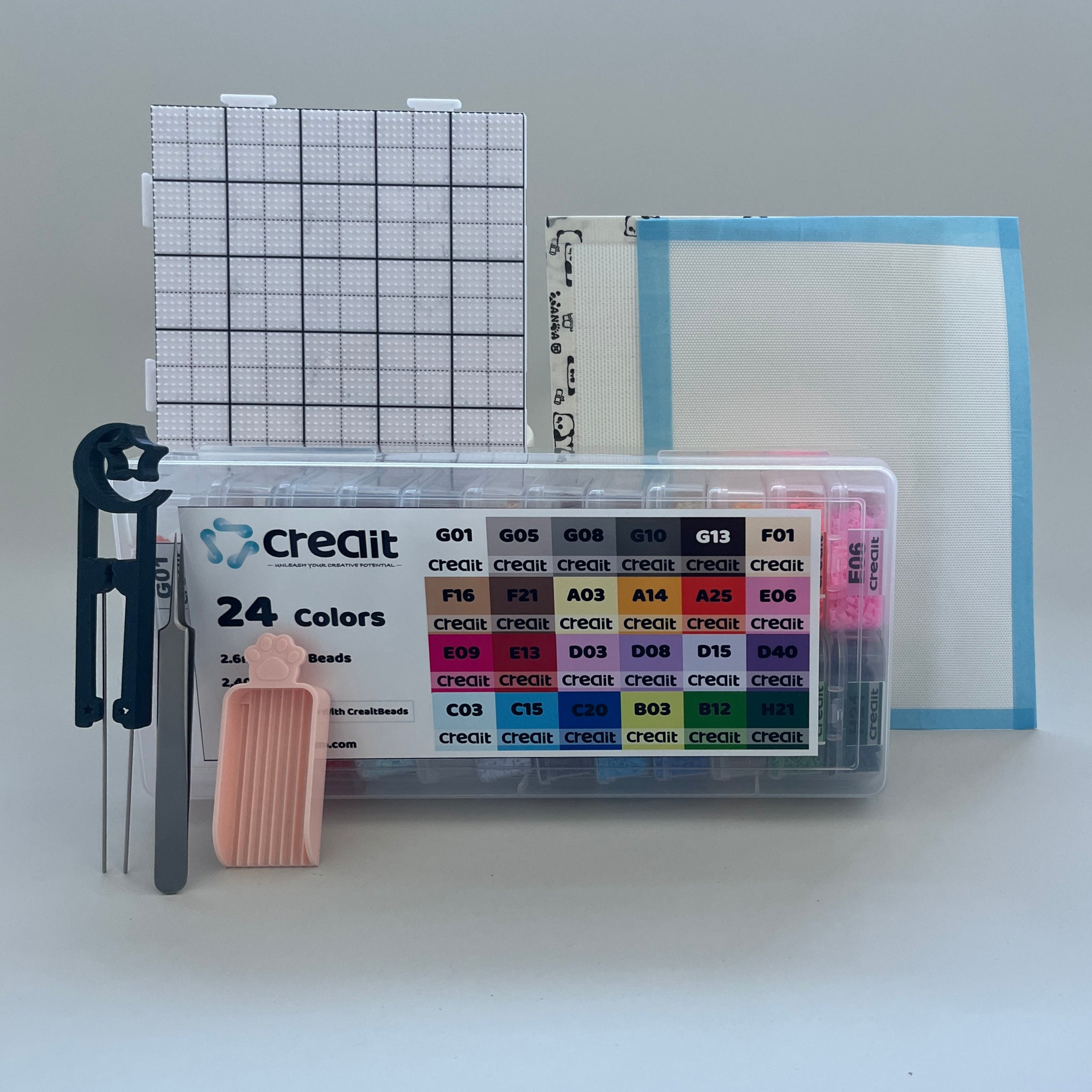 Creait 24-Color Trial Set - 2.6mm Mini Fuse Bead 24,000 Beads