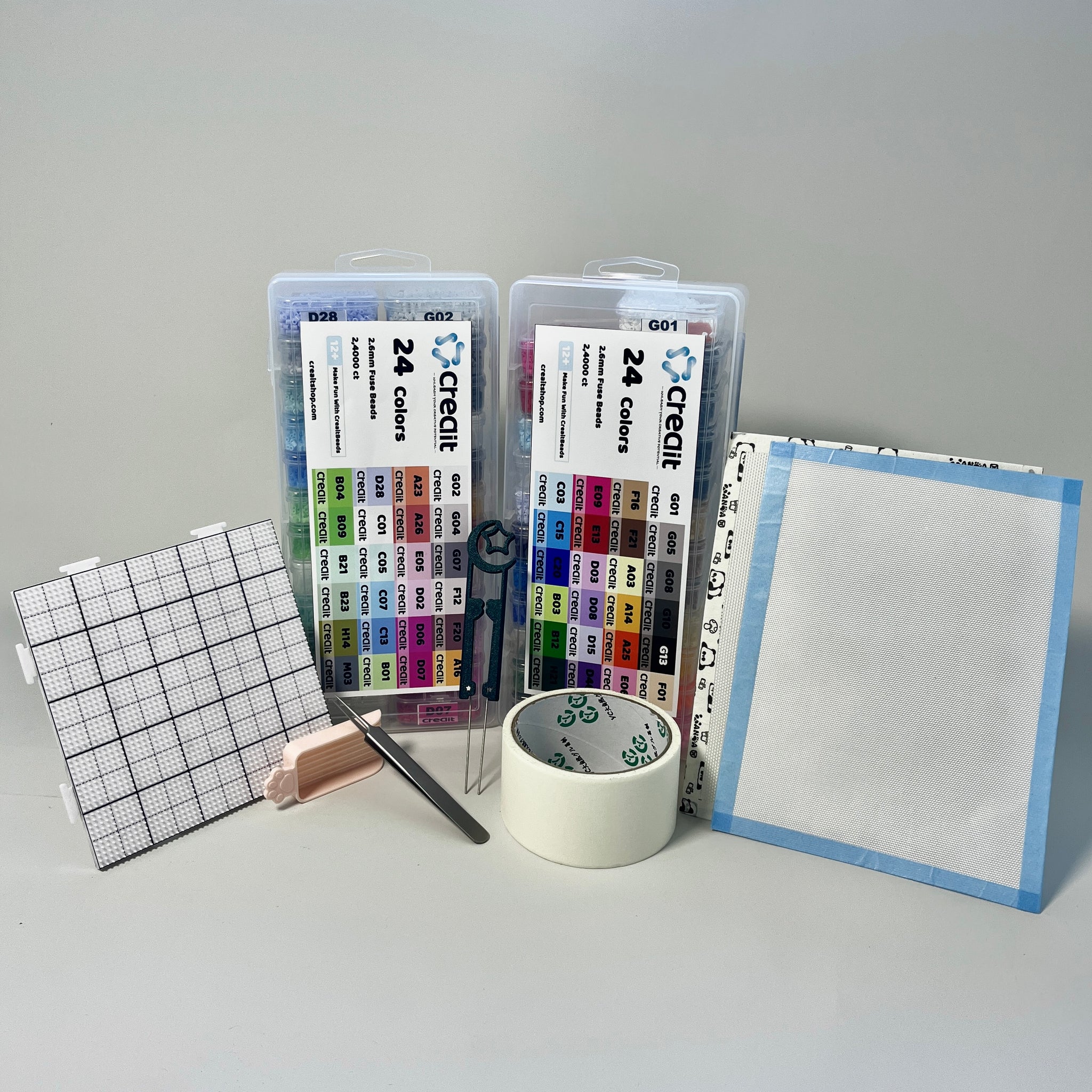 Creait 48-Color Beginner Set - 2.6mm Mini Fuse Bead 48,000 Beads