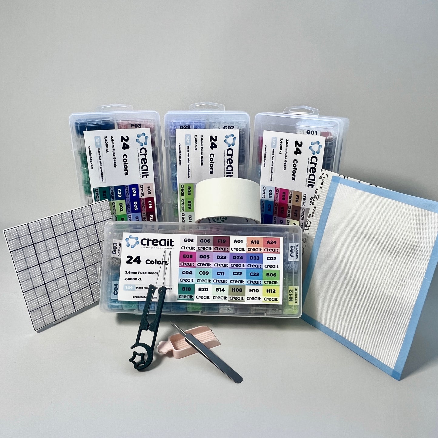 Creait 96-Color Basic Player Set - 2.6mm Mini Fuse Bead 96,000 Beads