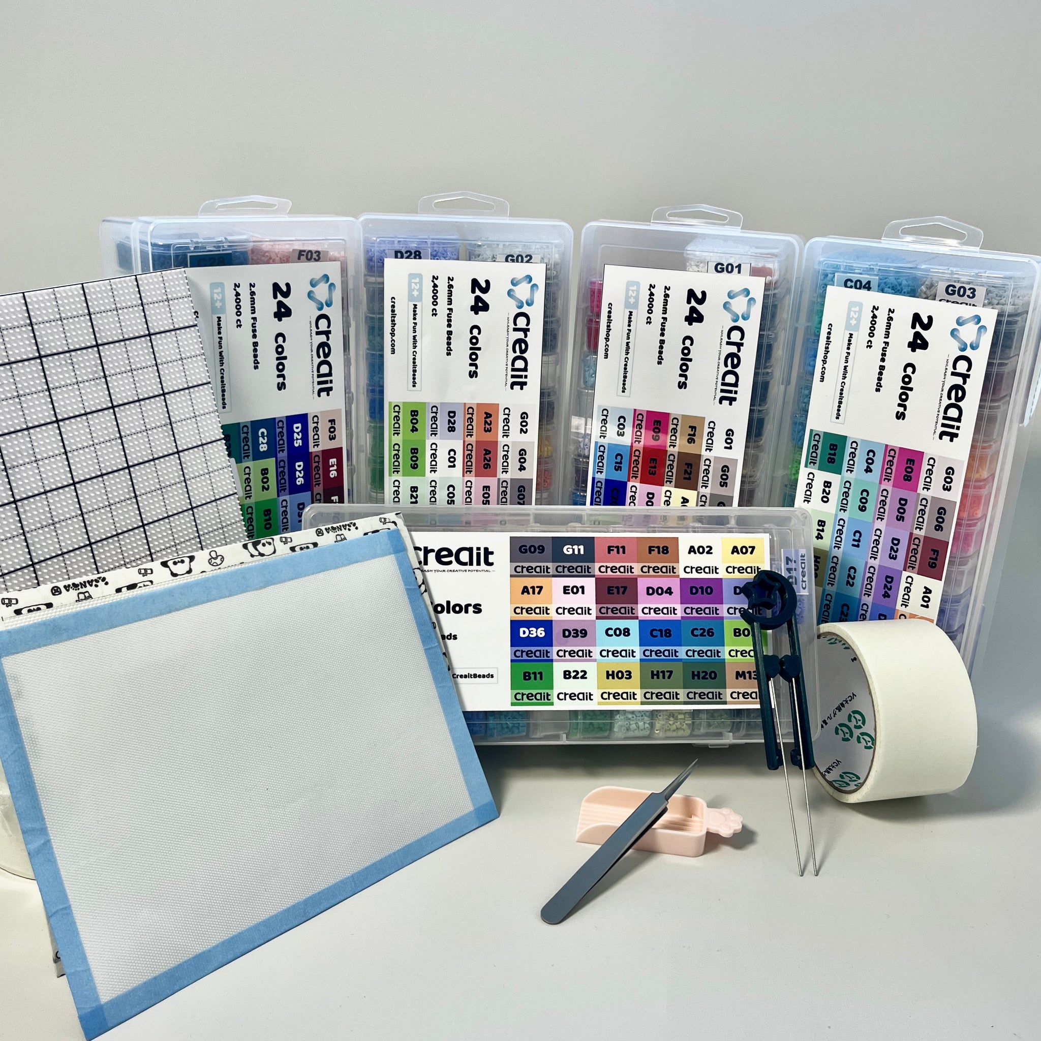Creait 120-Color Starter Set - 2.6mm Mini Fuse Bead 120,000 Beads