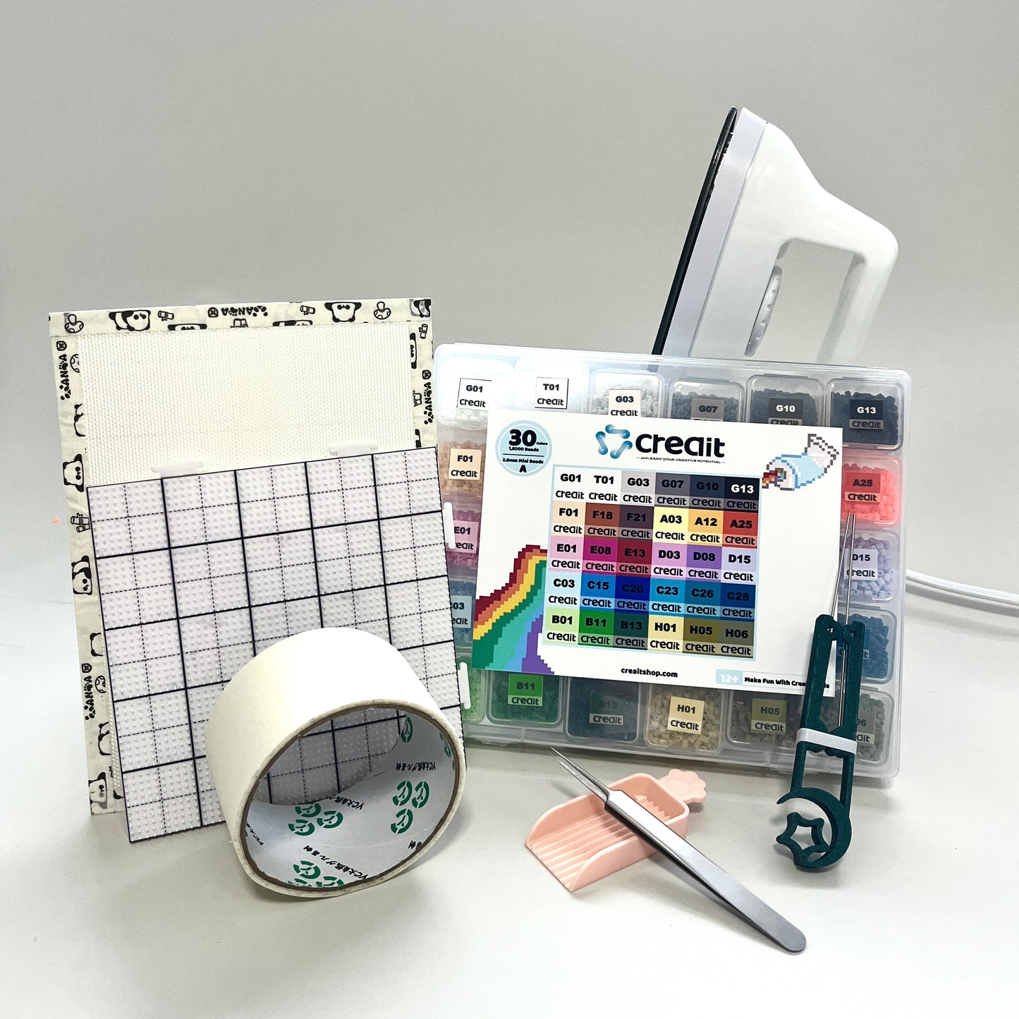 Creait 30-Color Beginner Set - 2.6mm Mini Fuse Bead 15,000 Beads