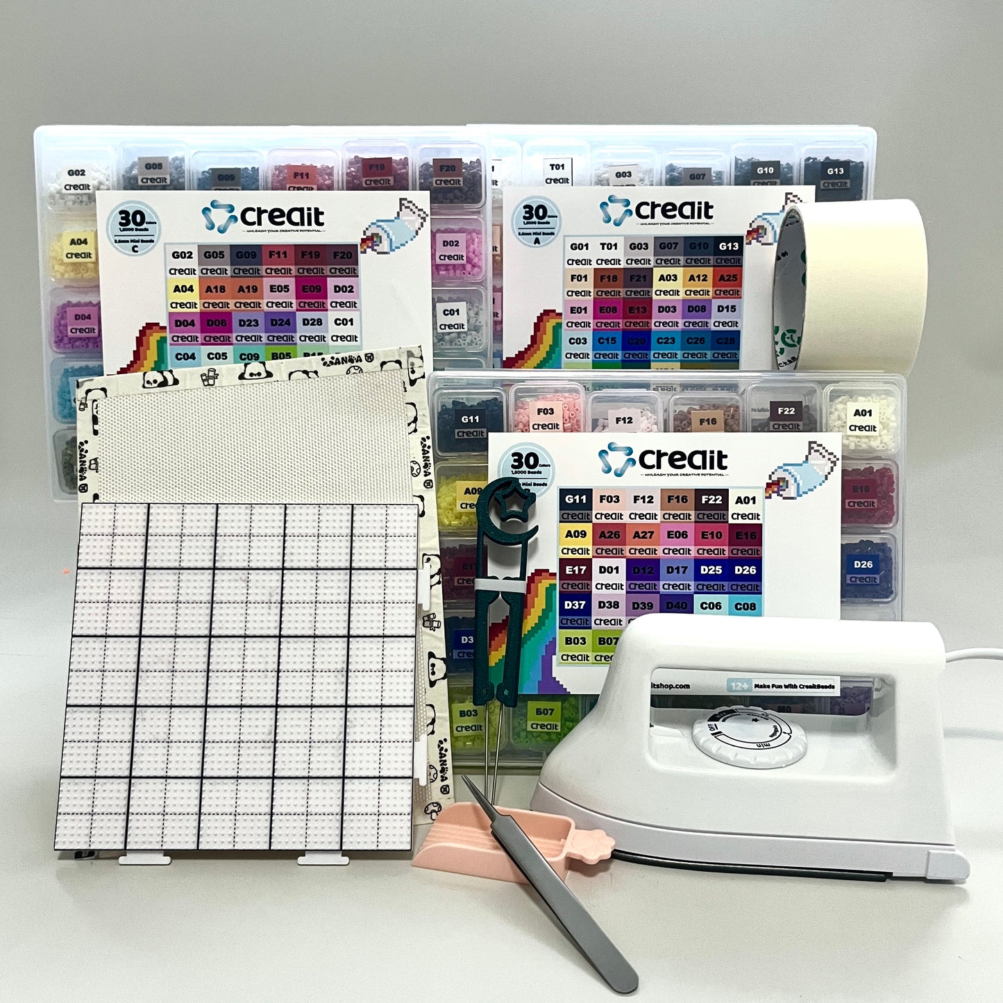 Creait 90-Color Beginner Set - 2.6mm Mini Fuse Bead 45,000 Beads