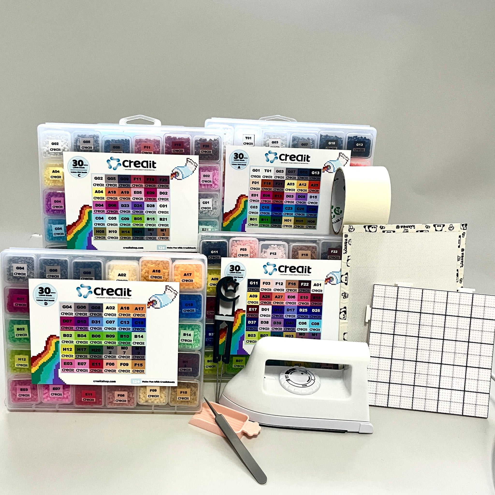 Creait 120-Color Beginner Set - 2.6mm Mini Fuse Bead 60,000 Beads