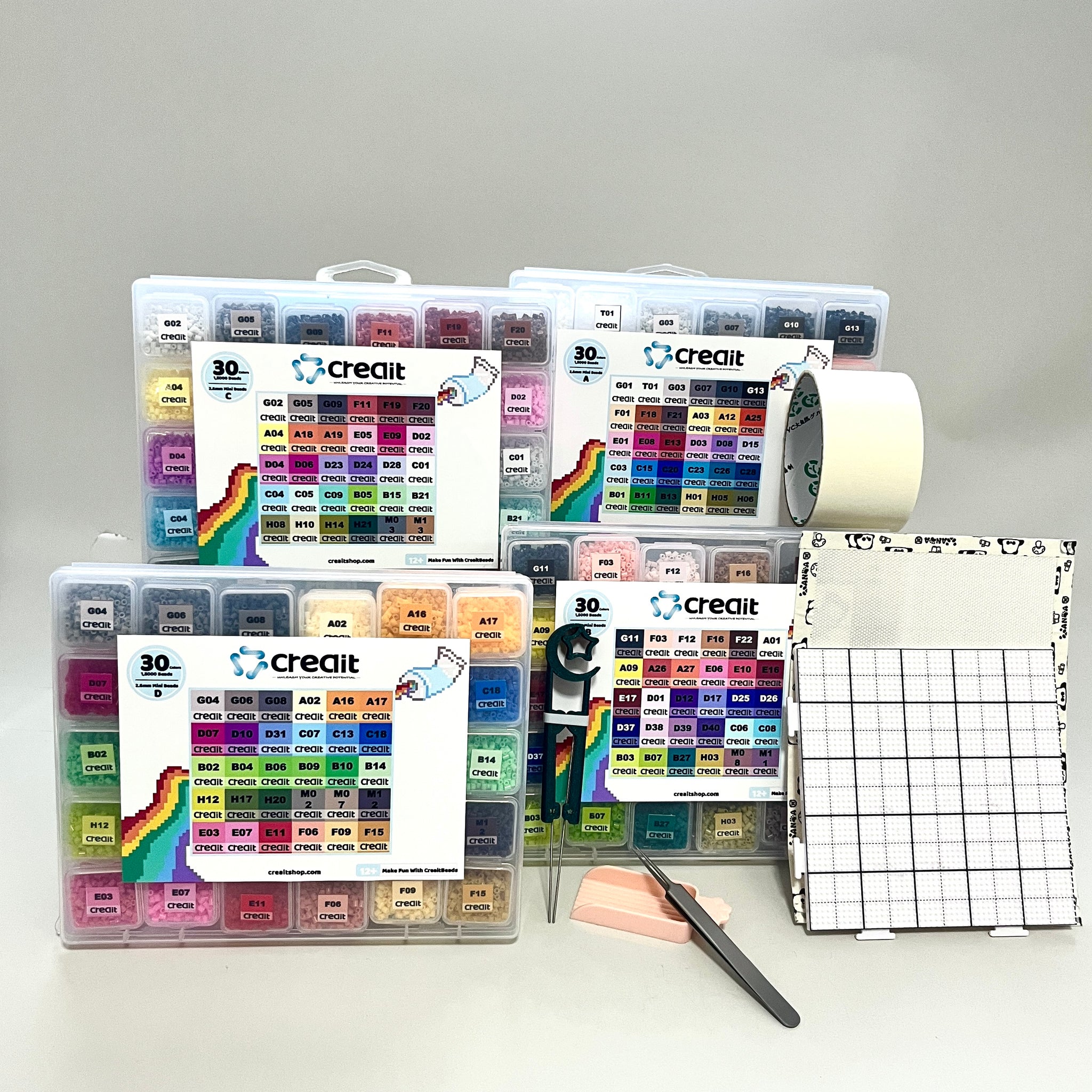 Creait 120-Color Beginner Set - 2.6mm Mini Fuse Bead 60,000 Beads