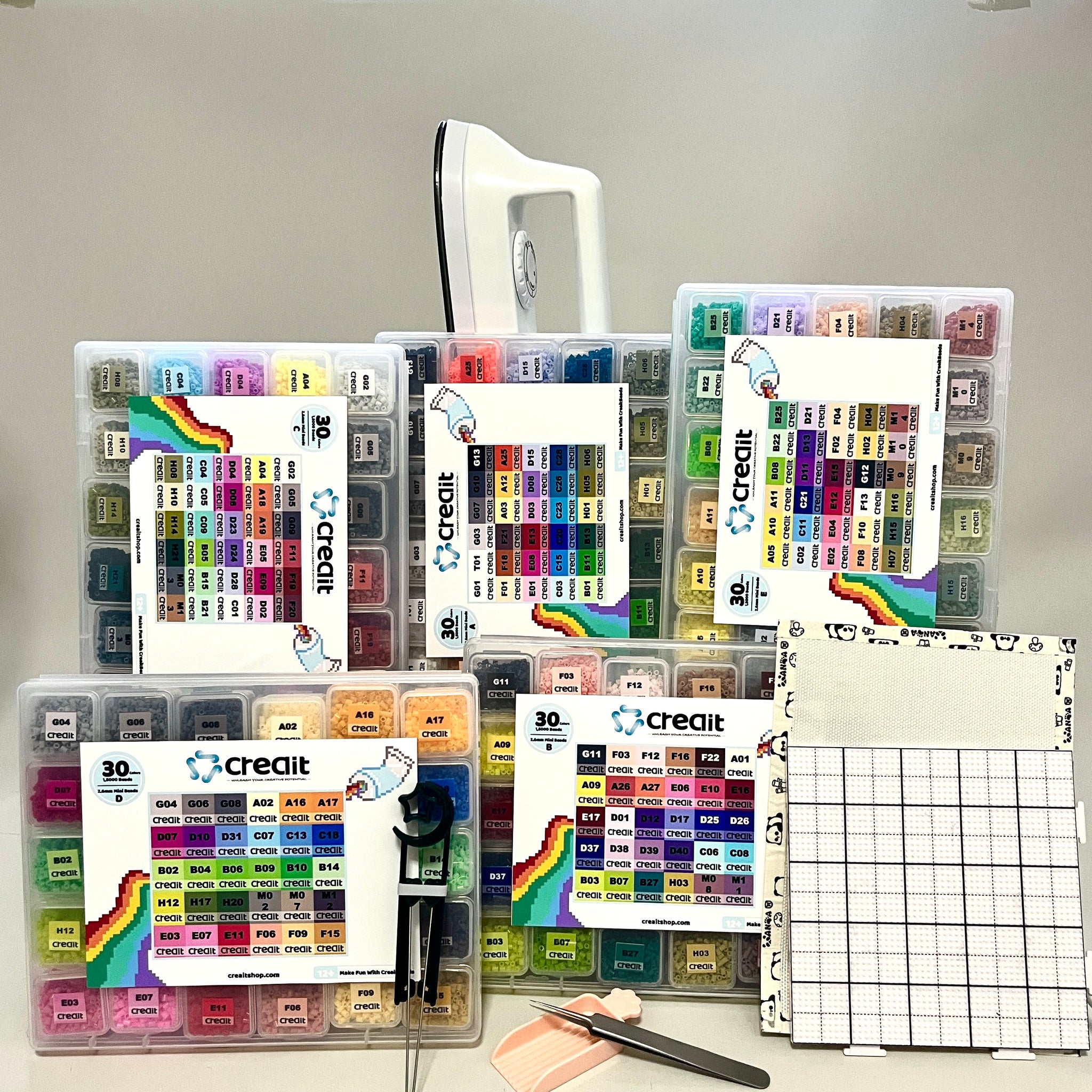 Creait 150-Color Beginner Set - 2.6mm Mini Fuse Bead 75,000 Beads