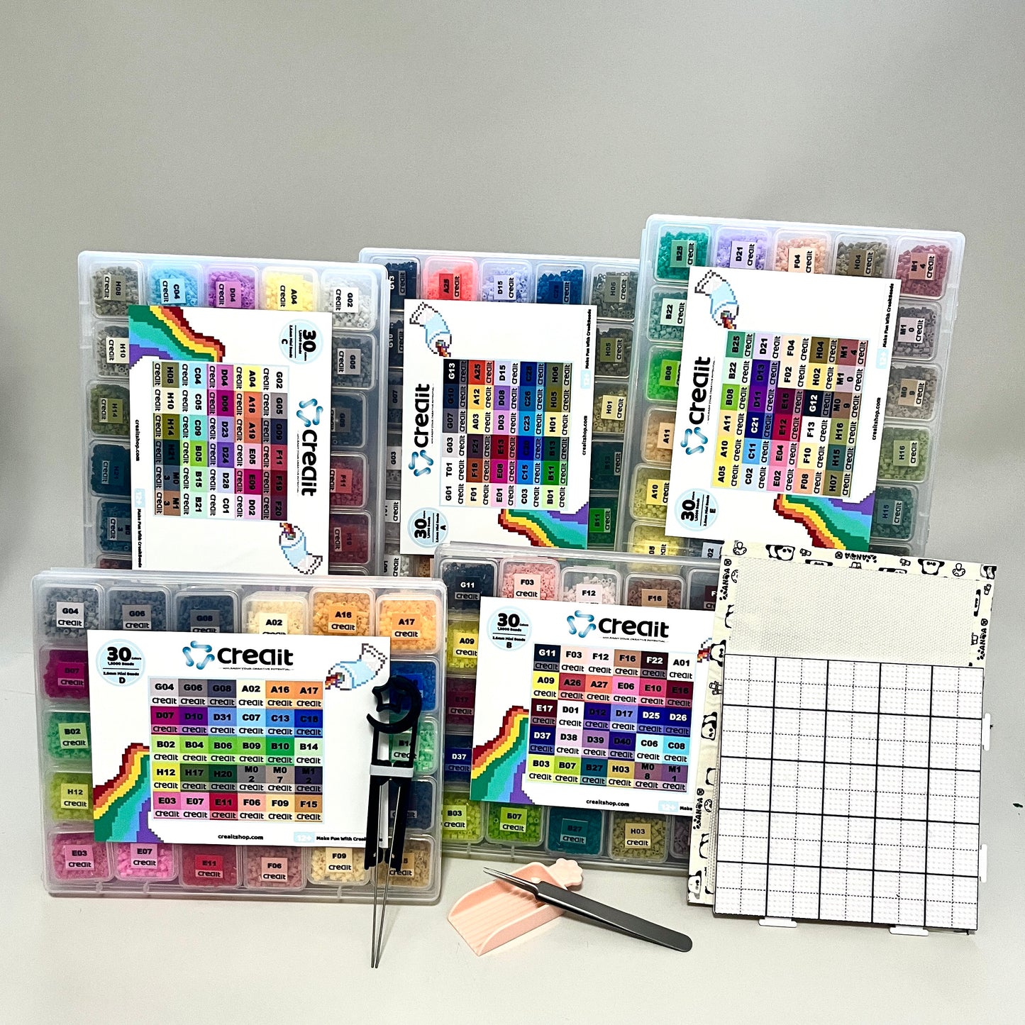 Creait 150-Color Beginner Set - 2.6mm Mini Fuse Bead 75,000 Beads