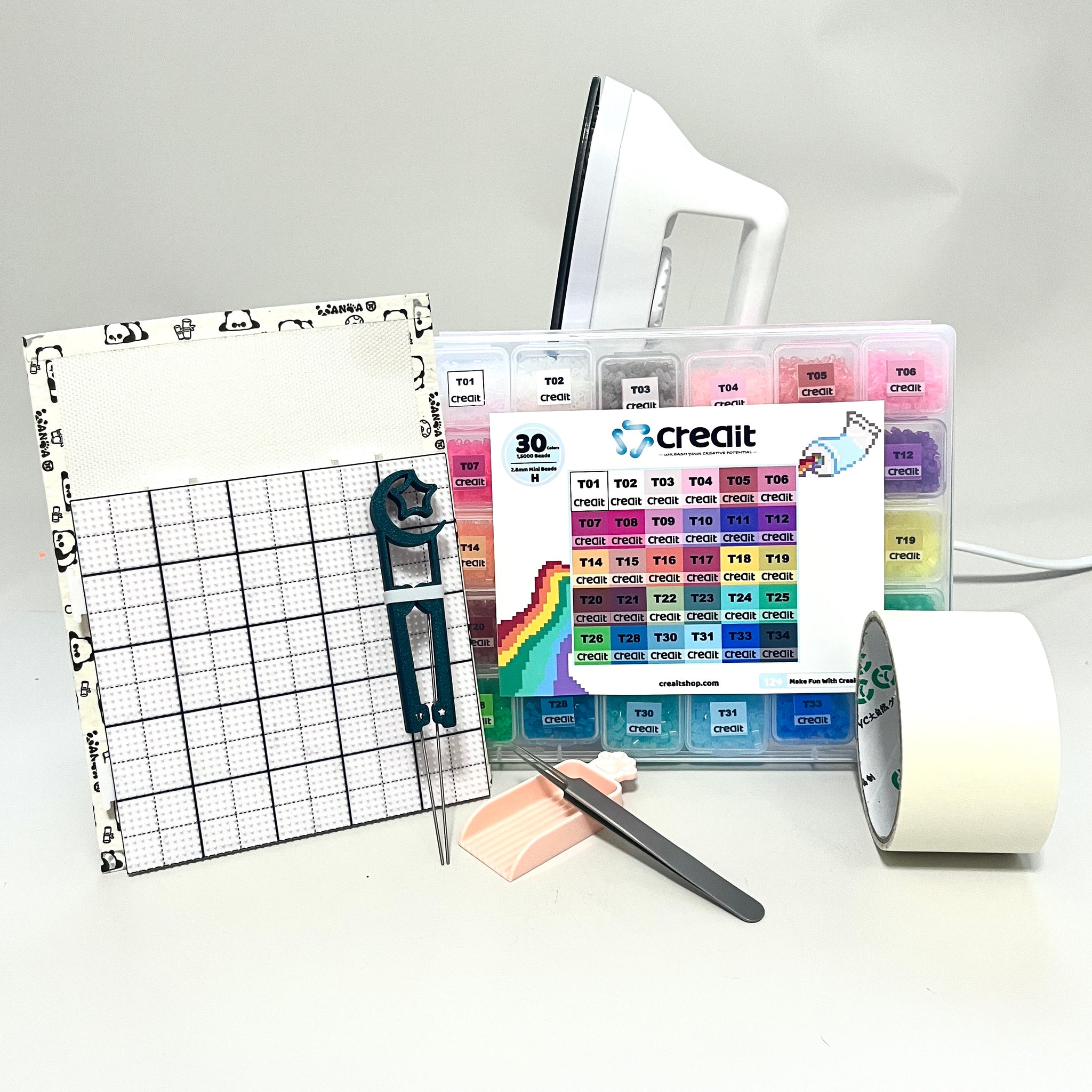 Creait 30-Color Transparent Bead Set - 2.6mm Mini Fuse Bead 15,000 Beads