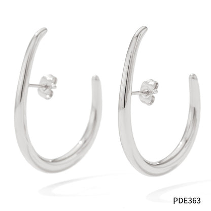 C-shaped large ring earrings
