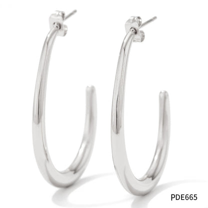C-shaped large ring earrings