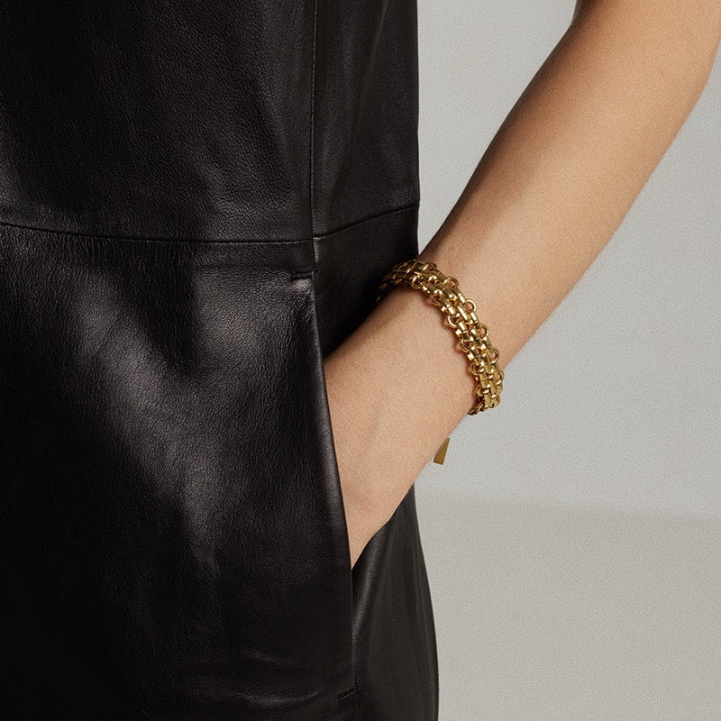 Braided thick chain bracelet