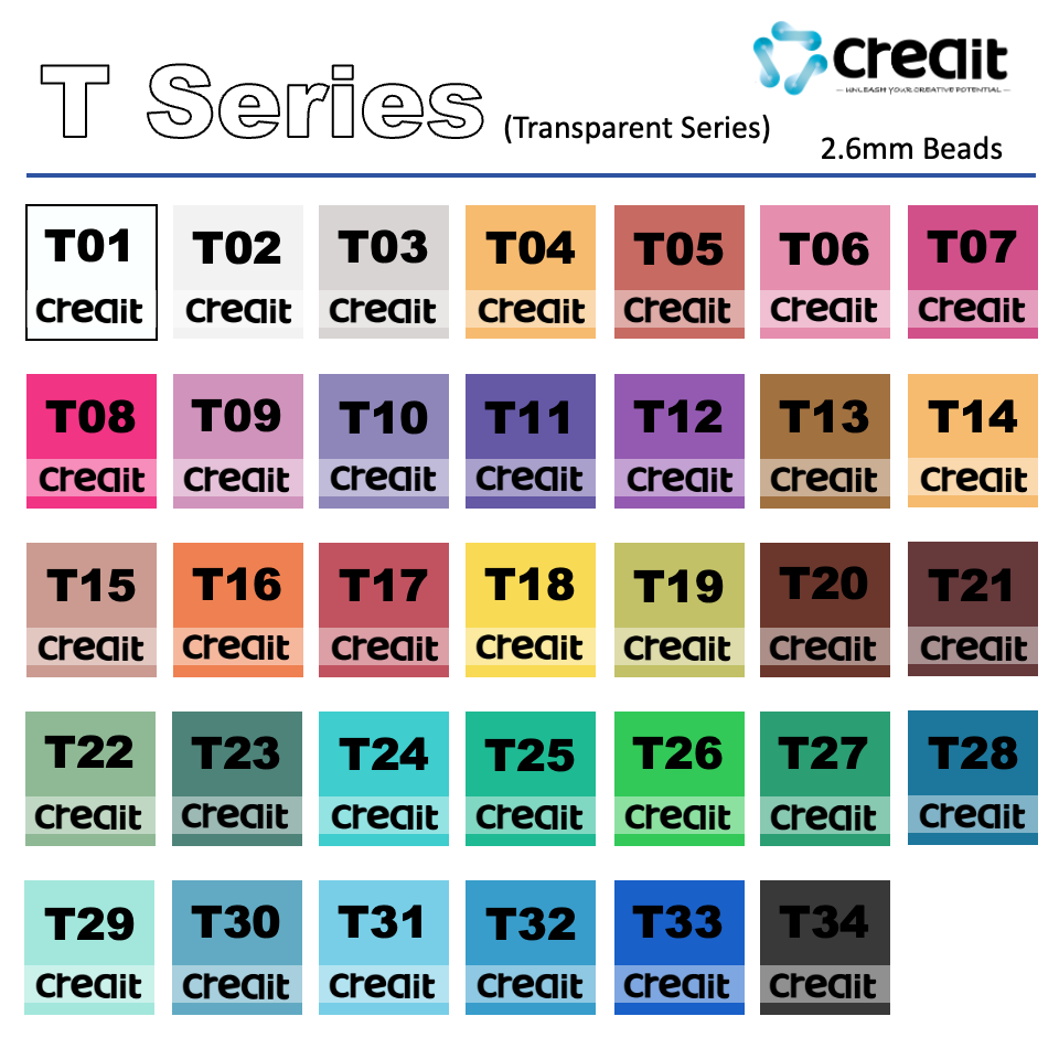 Creait Refill Fuse Beads - 1000ct Transparent Colors (2.6mm Beads)